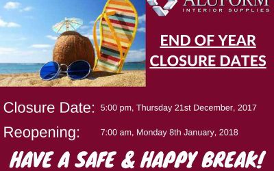 END OF YEAR CLOSURE DATES 2017
